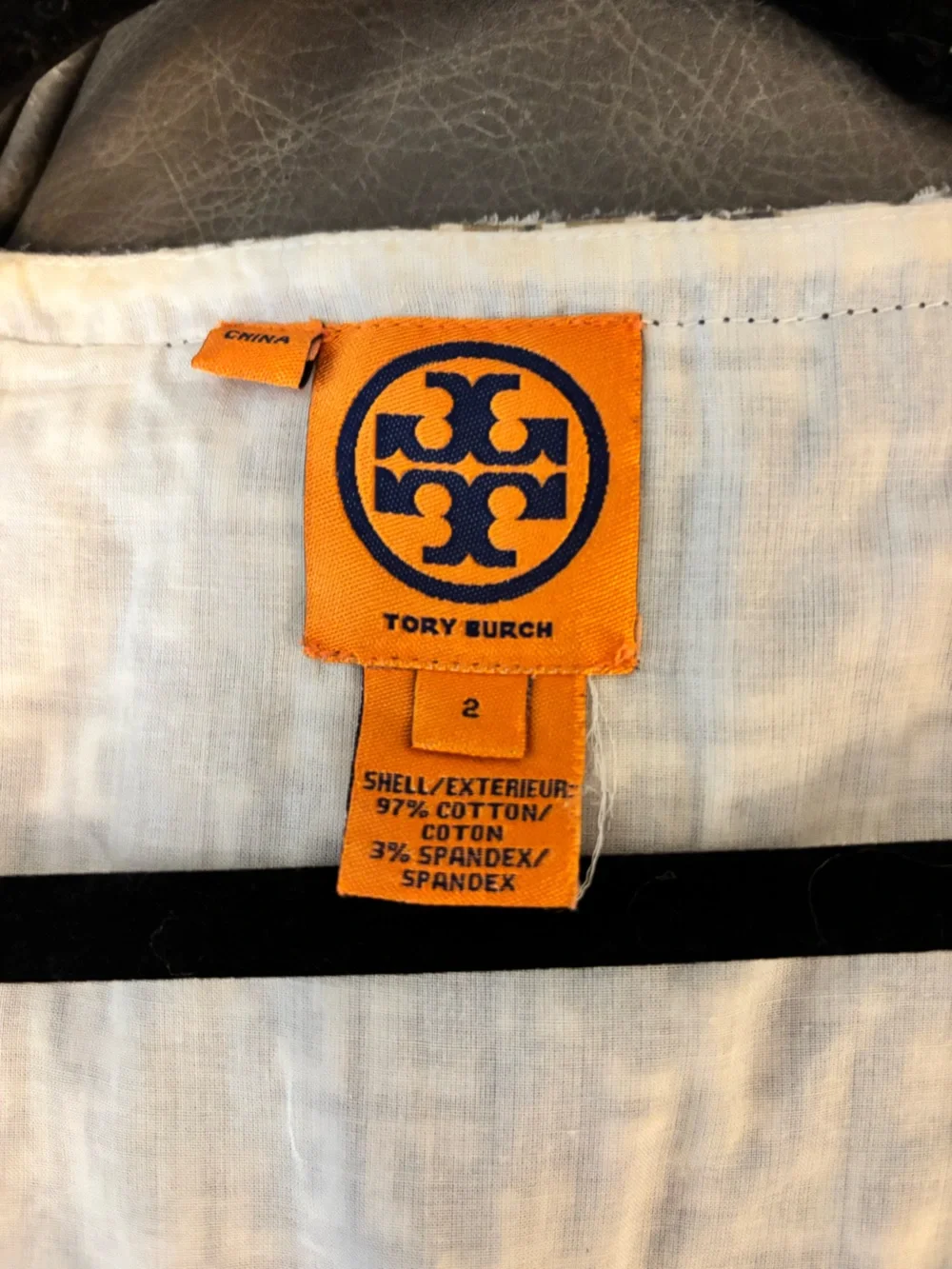 BRAND NEW Tory Burch Cream and Brown Geometric Midi Dress